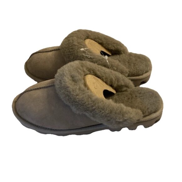 Ladies Sheepskin Suede Slippers Sz 8 Drizzle Sherpa Indoor/Outdoor - Picture 5 of 9